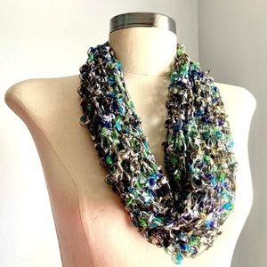 Ribbon infinity scarf, loop scarf, light weight